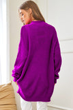 Oversized Mock Neck Tunic Sweater - Pink, Purple or Green