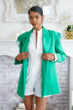 Annie Feather Blazer Jacket - Green