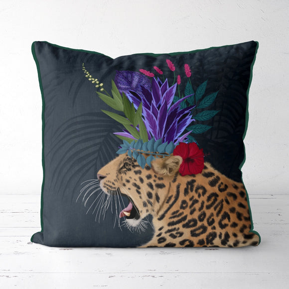 Hot House Leopard Tropical Pillow