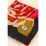 Floral Tapestry Wrap Scarf - Navy Blue