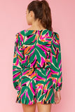 Tropical Abstract Romper - Green
