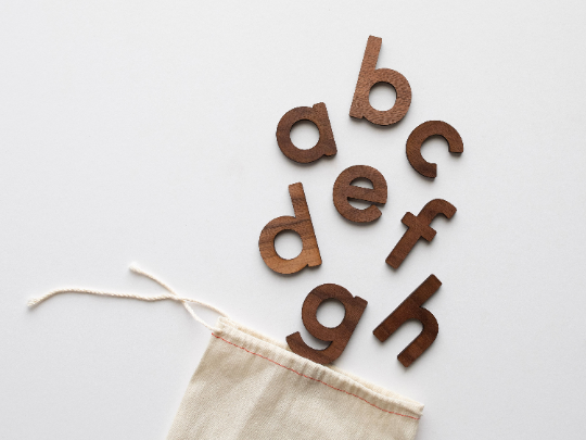 Wooden Lowercase Alphabet Set - Walnut