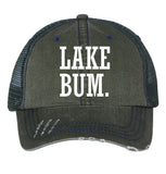 Lake Bum Mesh Trucker Baseball Hat - Aqua, Pink, Gray, Green, Navy or Orange