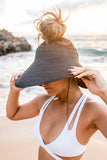 Foldable Wide Brim Bow Visor / Beach Hat