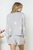 Soft Long Sleeve Star Print Top and Short Lounge Set