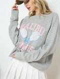 Malibu Tennis Club Graphic Sweatshirt - Gray or Taupe