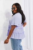 Meant To Be Tie Neck Ruffle Top - Periwinkle