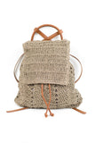 Woven Straw Backpack - Taupe, Khaki or Straw