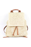 Woven Straw Backpack - Taupe, Khaki or Straw