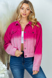 Long Sleeve Ombre Woven Jacket - Pink or Charcoal