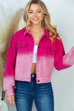 Long Sleeve Ombre Woven Jacket - Pink or Charcoal