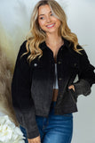 Long Sleeve Ombre Woven Jacket - Pink or Charcoal