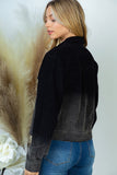 Long Sleeve Ombre Woven Jacket - Pink or Charcoal