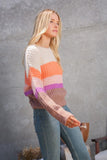 Waffle Weave Stripe Sweater - Orange Multi