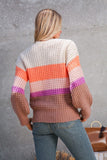 Waffle Weave Stripe Sweater - Orange Multi