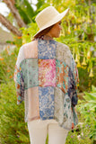 Patchwork Bell Sleeve Kimono - Mixed Print
