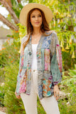Patchwork Bell Sleeve Kimono - Mixed Print