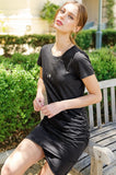 Ruched T-Shirt Mini Dress - Black or Olive