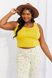 Sunlight Ribbed Henley Tank - Yellow