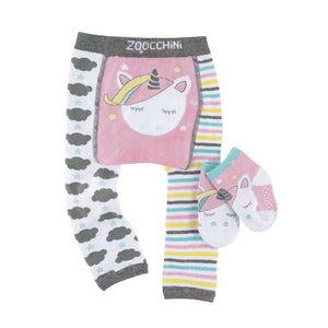 Baby Crawler Legging & Sock Set - Unicorn