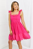 Make It Count Lace Detail Mini Dress - Hot Pink