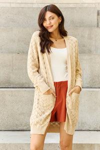 Breezy Days Open Front Sweater Cardigan - Cream