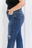 Vervet by Flying Monkey Distressed Cropped Jeans with Pockets