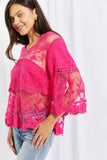 Lace Oasis Top - Hot Pink