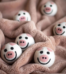 Eco Wool Dryer Balls - Set of 6 - Piggy