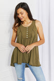 Lace Trim Waffle KnitTank - Dusty Sage