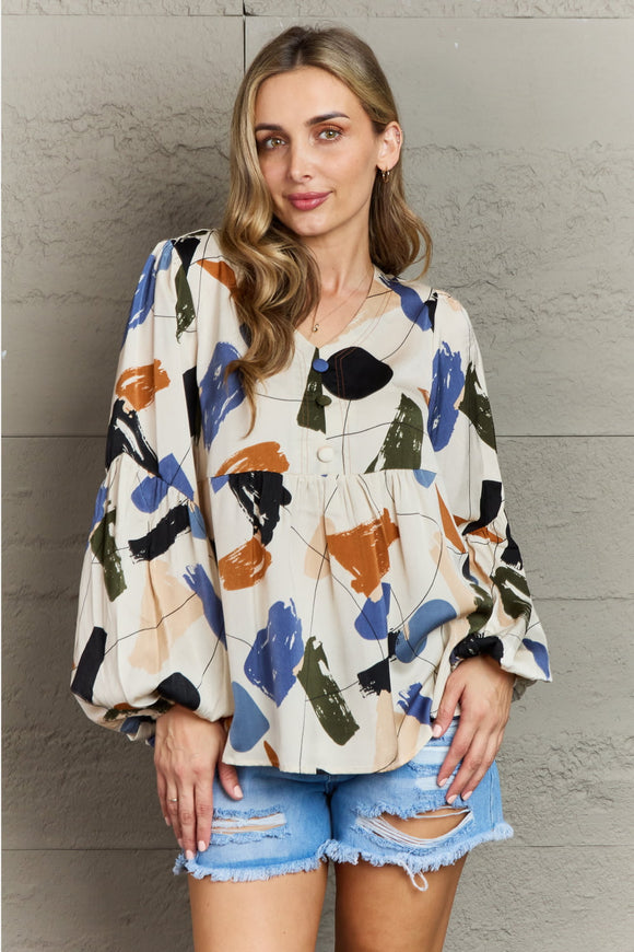 Wishful Thinking Abstract Printed Blouse - Multi