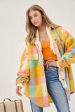 Plaid Fuzzy Shacket - Pastel or Rainbow