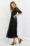 Lovely Lace Tiered Dress - Black