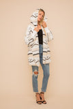 Geometric Stripe Sherpa Hoodie
