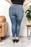 Judy Blue Tummy Control Side Slit & Fray Hem Skinny Jeans
