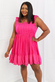 Make It Count Lace Detail Mini Dress - Hot Pink