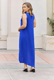 High Low Draped Knit Dress - Royal Blue