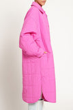 Long Quilted Jacket - Hot Pink