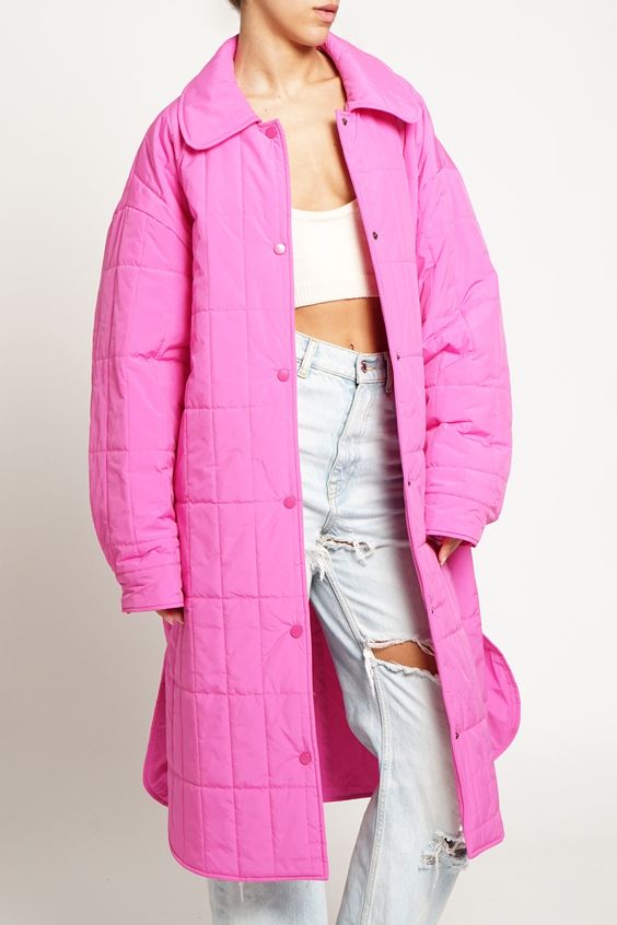 dobbeltlag Kinematik Teasing Long Quilted Jacket - Hot Pink – Rust and Rose Boutique