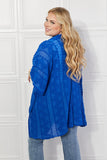 Pom-Pom Asymmetrical Kimono - Royal Blue