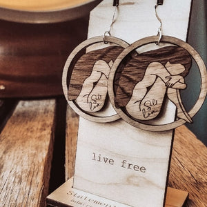Self Love Wooden Earrings