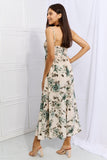 Hold Me Tight Smocked Floral Maxi Dress - Sage