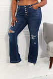 Kancan Reese Midrise Button Fly Flare Jeans