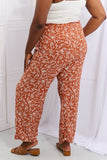 Geometric Printed Pants - Red Orange