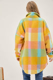Plaid Fuzzy Shacket - Pastel or Rainbow