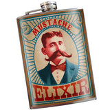 Stainless Steel Mustache Elixir Flask