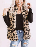 Sherpa Fleece Vest - Leopard