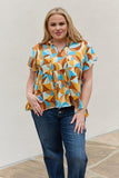 Abstract Print Ruffle Baby Doll Top
