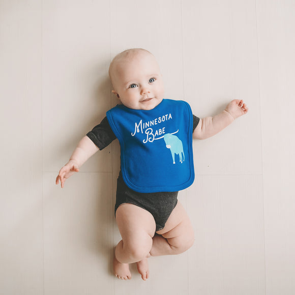 Minnesota Babe Baby Bib - Blue