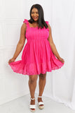 Make It Count Lace Detail Mini Dress - Hot Pink